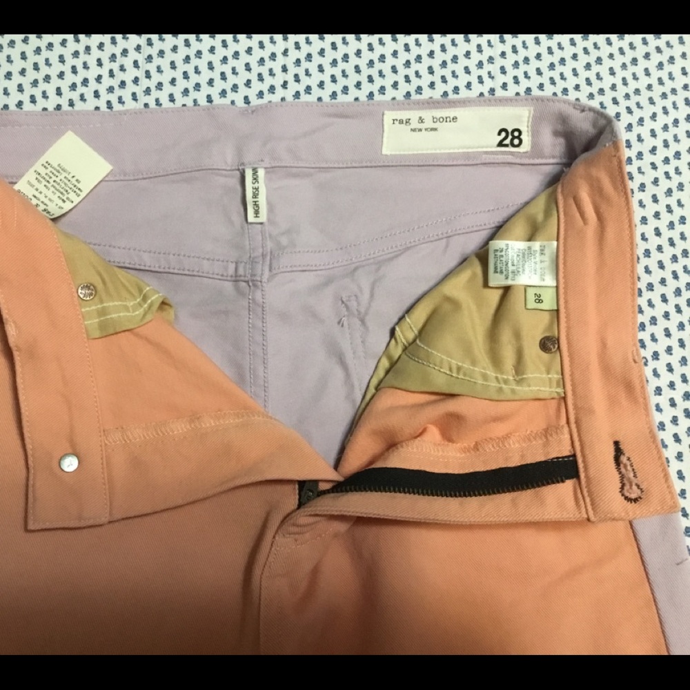 🌹HOST PICK-Rag & Bone Modele Peach Lilac Highrise Skinny 28 - Picture 8 of 9